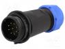 Waterproof connector - Plug, male, SP21, PIN 9, IP68, 7÷12mm, soldering, for cable, 500V