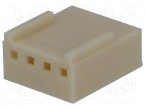 Plug, wire-board, female, PIN 4, w/o terminals, 2.54mm, for cable