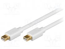 MC.2110.020WH - Cable, DispalyPort 1.2, mini DisplayPort plug, both sides, 2m