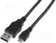 AK-300110-030-S - Cable, USB 2.0, USB A plug, USB B micro plug, nickel plated, 3m