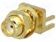 Socket, SMA, female, with mounting nut, card edge, SMT