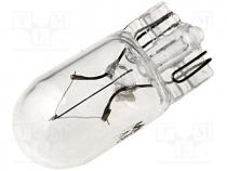 Filament lamp  glass base, W2,1x9,5d, 12VDC, 100mA, Bulb  T1 3/4