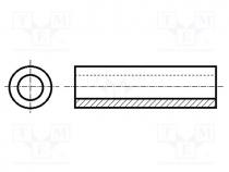   - Spacer sleeve, cylindrical, polyamide, L 10mm, Øout 5mm, -30÷85C