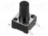 Tact Switch - Microswitch, 1-position, SPST-NO, 0.05A/12VDC, SMT, 1.6N, 6x6mm