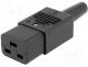   - Connector  AC supply, IEC 60320, C19 (J), plug, female, for cable