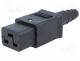   - Connector  AC supply, IEC 60320, C19 (J), plug, female, for cable