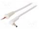 DC.CAB.0710.0150 - Cable, wires, DC 1,3/3,5 plug, angled, 1mm2, white, 1.5m, -20÷70C