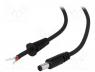 DC.CAB.1810.0150 - Cable, wires, DC 5,5/1,7 plug, straight, 1mm2, black, 1.5m
