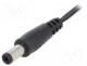 Power cable - Cable, wires, DC 5,5/2,1 plug, straight, 0.5mm2, black, 1.5m