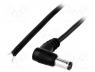 DC.CAB.2201.0020 - Cable, wires, DC 5,5/2,1 plug, angled, 0.5mm2, black, 0.2m