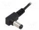 Power cable - Cable, wires, DC 5,5/2,1 plug, angled, 0.5mm2, black, 1.5m