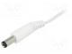 DC.CAB.2300.0150 - Cable, wires, DC 5,5/2,1 plug, straight, 0.5mm2, white, 1.5m