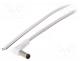 DC.CAB.2301.0020 - Cable, wires, DC 5,5/2,1 plug, angled, 0.5mm2, white, 0.2m