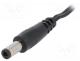 DC.CAB.2600.0025E - Cable, wires, DC 5,5/2,5 plug, straight, 0.5mm2, black, 0.25m