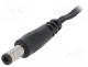 Cable, wires, DC 5,5/2,5 plug, straight, 0.5mm2, black, 1.5m