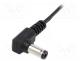 DC.CAB.2601.0025E - Cable, wires, DC 5,5/2,5 plug, angled, 0.5mm2, black, 0.25m