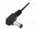 Power cable - Cable, wires, DC 5,5/2,5 plug, angled, 0.5mm2, black, 1.5m