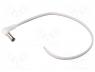 Power cable - Cable, wires, DC 5,5/2,5 plug, angled, 0.5mm2, white, 3m, -20÷70C