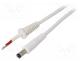 DC.CAB.2710.0150 - Cable, wires, DC 5,5/2,5 plug, straight, 1mm2, white, 1.5m