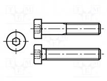 B4X10/BN17 - Screw, M4x10, DIN 7984, Head  cheese head, imbus, steel, zinc