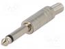 JC-013 - Plug, Jack 6,3mm, male, mono, with strain relief, straight