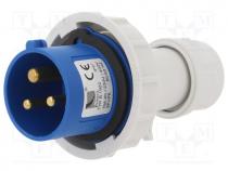 PB.1922 - Connector  AC supply, plug, male, for cable, 16A, 400VAC, IP67