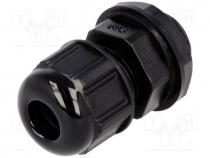   - Cable gland, PG9, IP68, Mat  polyamide, black, UL94V-2, Gasket  NBR