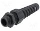 HELU-93879 - Cable gland, with strain relief, M16, IP68, Mat  polyamide, black