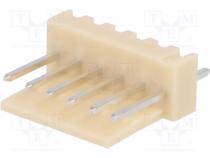 NS25-W6P - Socket, wire-board, male, NS25, 2.54mm, PIN  6, THT, 250V, 3A, tinned