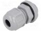  - Cable gland, PG9, IP68, Mat  polyamide, dark grey, UL94V-2