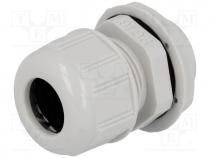 MX-936000414 - Cable gland, PG16, IP68, Mat  polyamide, light grey, UL94V-2