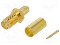 SMA-013RP - Plug, SMA, male, reverse, straight, RG58, crimped, for cable