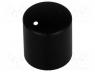 KMR15 - Knob, with pointer, aluminium, thermoplastic, Shaft d 6mm, black
