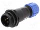 Waterproof connector - Plug, male, SP13, PIN 3, IP68, 4÷6.5mm, 13A, soldering, for cable