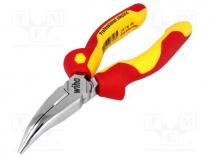 Plier - Pliers, insulated, curved, half-rounded nose, steel, 160mm, 1kVAC