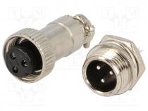 DS1110-01-3B6 - Socket, plug, microphone MINI, male, female, PIN 3, MINI, soldering