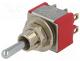 7205SYZQE - Switch  toggle, 1-position, DP3T, (ON)-OFF-(ON), 2A/250VAC