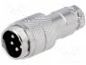 Connector - Plug, microphone, male, PIN 5, for cable, straight