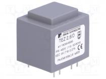 TEZ2.6/D400/9V - Transformer  encapsulated, 2.6VA, 400VAC, 9V, 288.8mA, IP00, 120g