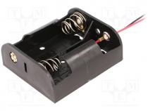 Battery Holder - Holder, Size  C,R14, Batt.no 2, Leads  cables, Colour  black, 150mm