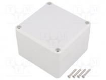 Enclosure  multipurpose, X 80mm, Y 82mm, Z 55mm, ABS, grey, gasket