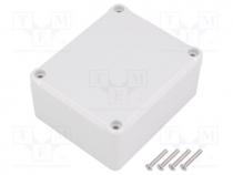 Enclosure  multipurpose, X 74mm, Y 89mm, Z 41mm, ABS, grey, gasket