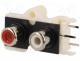 Socket, RCA, female, double deck, angled 90, THT, No.of sockets 2