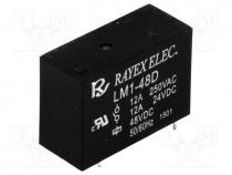 Relay  electromagnetic, SPDT, Ucoil 48VDC, 12A/250VAC, 12A/30VDC