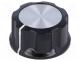   - Knob, with flange, bakelite, Shaft d 6.35mm, Ø29.6x16mm, silver