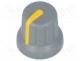 Knob - Knob, miniature, with pointer, ABS, Shaft d 6mm, Ø16x14mm, grey