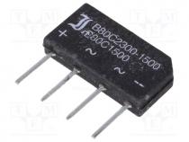 Single phase rectifier bridge, Urmax 160V, If 1.5A, Ifsm 50A