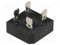 Single-phase bridge rectifier, Urmax 400V, If 25A, Ifsm 400A