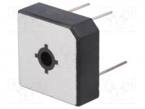 Single-phase bridge rectifier, Urmax 800V, If 25A, Ifsm 400A