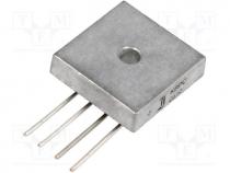 Single phase rectifier bridge, Urmax 1kV, If 25A, Ifsm 270A, THT